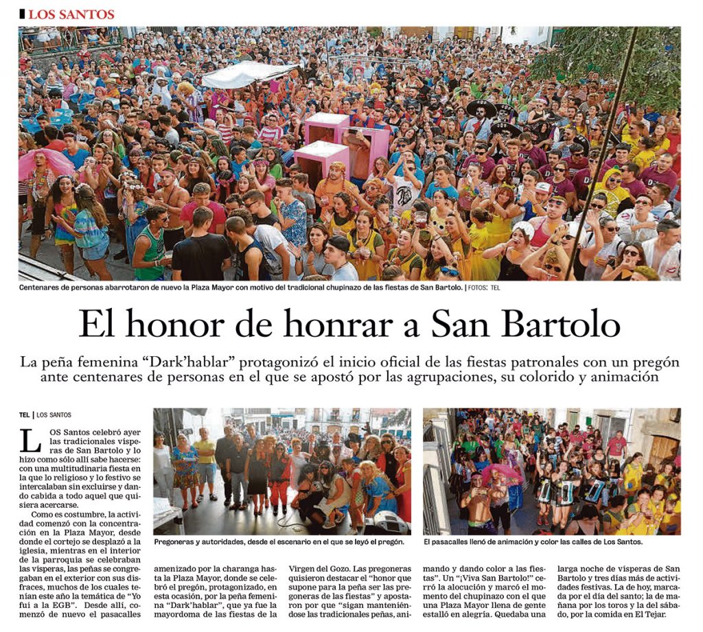 Honor a san Bartolo